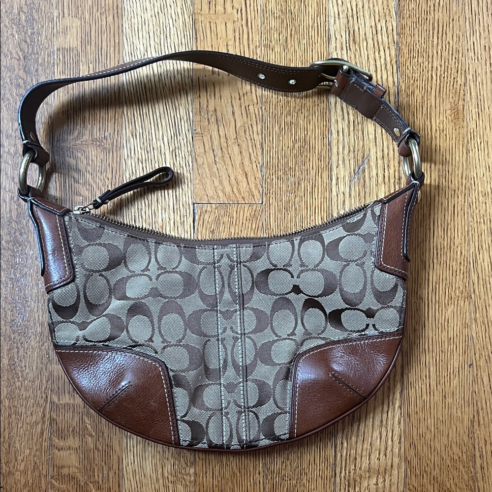 Coach Signature Canvas and Leather Shoulder Bag